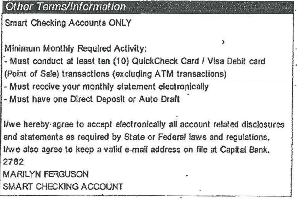 Debit Card Requirements